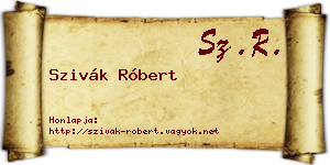 Szivák Róbert névjegykártya