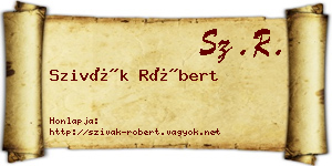 Szivák Róbert névjegykártya